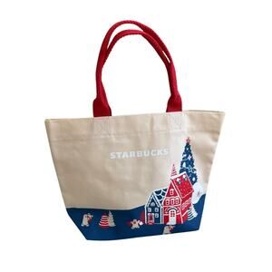 Starbucks Christmas Gingerbread Canvas Mini Tote Bag Holiday Thailand 2025 NWOT